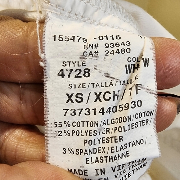 CHEROKEE Women's White Scrub top size XS - Picture 4 of 11